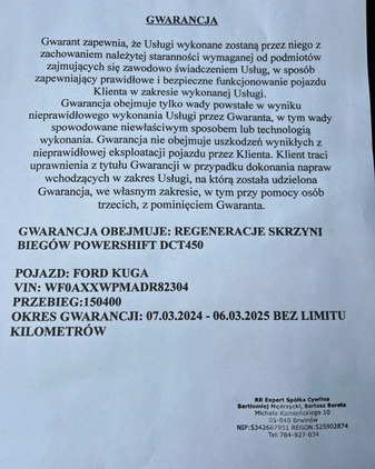 Ford Kuga cena 44900 przebieg: 150890, rok produkcji 2013 z Białystok małe 667